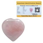 Certified Rose Quartz Crystal Heart Palm Pebbles Stones for Anxiety Stress Relief Massage - AAA Grade Original Healing Gemstone Agate Heart Palm Stone for Yoga Meditation Spiritual