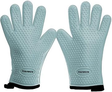 KITCHEN PERFECTION S Silicone Smoker Oven Gloves -Extreme Heat Resistant BBQ Gloves -Handle Hot Food Right on Your Grill Fryer Pit|Waterproof Oven Mitts |Superior Value Set+3 Bonuses