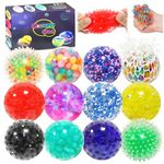 Audasi 12pcs Stress Balls, Sensory Squeeze Ball Toys Hand Exercise Balls Squishy Fidget Toy Stress Relief Squishy Hand Therapy Ball for Kids Adults Anxiety Alleviation and Focus Improvement