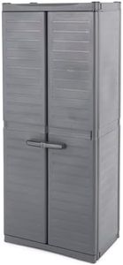 Gracious Living 3-Shelf Cabinet, MaxIt Base Cabinet Storage for Garage and More, Grey, Large