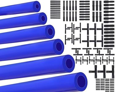 1/8" 5/32" 3/16" 1/4" 5/16" 3/8" High Performance Automotive Silicone Vacuum Tubing Hose line Kit 6PCS 5FT with 115PCS Nylon Vacuum Connectors (Blue)