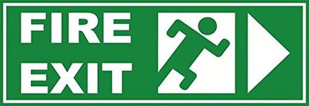 999Store office supplies sunboard Fire exit in Right Office and Hotel Sign Board sticker signage (12x35 Cm)