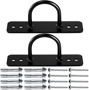 Lyellfe 2 Pack Battle Rope Anchor, Wall Ceiling Mount Bracket for Suspension Strap, Body Weight Strength Training Systems, Heavy Duty Hammock Hanging Kit for Battle Rope, Yoga and Gymnastic Rings