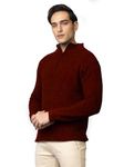 TYSORT Men High Neck Zipper Full Sleeve Waffle Knitted Winter Sweater,Waffle Knit Sweater for Men