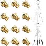 Rebanky Pack of 12 5 mm Carburettor Nozzles M5 Main Nozzle Set for Dellorto SHA PHBG AD/DS PHVA Carburettor Nozzle Set Main Nozzle Carburettor with Cleaning Needles for Scooter Motorcycle Shift Mop