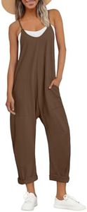 AUTOMET Jumpsuits for Women Casual Summer Outfits Rompers Comfy Beach Vacation Trendy Overalls Jumpers Fashion Clothes 2026 CoffeeBrown XL