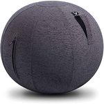 YAMAZAKI Vivora Luno - Self-Standing Sitting Ball Chair for Home, Office, Yoga, Stability and Fitness, Exercise Ball with Pump and Handle, Base Ring Not Needed