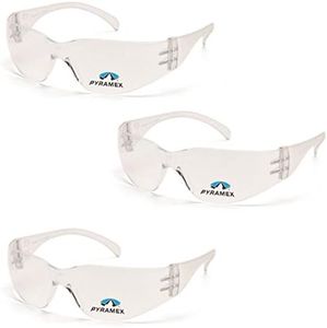 Pyramex Safety Intruder Reader Bifocals Clear Frame with Clear Lens (3 Pair) (Clear + 2.5 Lens)