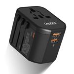 Ceptics Travel Adapter Kit, International Travel Adapter Compatible for Europe, UK, China, Australia, Japan Perfect Laptop (20W Universal Travel Adapter)