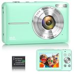 Digital Camera 1080P 44MP Vlogging Camera for Kids Teens, FHD Compact Portable Photo Camera with 2.4" Screen 16X Zoom, Anti-shake Mini Camera for Beginners Students Boys Girls-Green