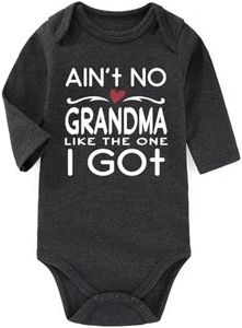 AIZFFZY Grandma Baby Clothes For Girl grandmas boy Newborn Baby Romper Funny Baby Bodysuits Gifts For Baby, Long I Got Grandma Grey, 0-3 Months