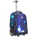 UNIKER Wheeled Laptop Bag for 14 Inch Laptop, Rolling Bookbag for Teenagers, Rolling Travel Bags, Suitcase and Briefcase with Wheels, Book Bag with Wheels for High School Students, galaxy, roll bookbag