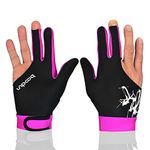 Anser M050912 Man Woman Elastic 3 Fingers Show Gloves for Billiard Shooters Carom Pool Snooker Cue Sport - Wear on The Right or Left Hand 1PCS (Pink, M)