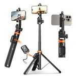 OOHHEE 62” Phone Tripod with Remote, Tripod for iPhone & Selfie Stick, High Strength Legs & Extendable Tube Tripod Stand, Fit for iPhone 14 Pro Max/14 Pro/13/Samsung S22/Camera