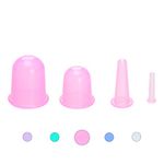 MAYCREATE® Silicone Cupping,Family Cupping Therapy Set for Cellulite Neck Face Body Massage Suction Cups(Set of 4) (Pink)