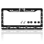 Horse License Plate Frame Horseshoe License Plate Holder for Front and Rear Car Tags Stainless Steel Funny Car Decoration with Screws 6.3 X 12.2 in