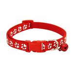 YellowCult Pet Collar - Adjustable [8-11 inch], with Bell, Fast Release Buckle, Neck Collar for Kitten, Cat, Small Dogs & Puppies - [Red]