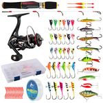 Dr.Fish Ice Fishing Rod Reel Combo Complete Kits Box Ice Jig Rap Shad Spoon Catch Ready