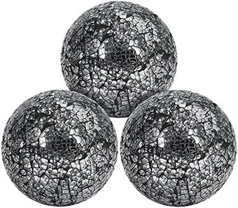 BELLE VOUS Sfere Decorative a Specchio in Vetro Craquelé (Confezione da 3) - Diametro 10 cm - Soprammobili di Vetro - Design a Sfera per Soggiorno/Sala da Pranzo o Come Centrotavola.
