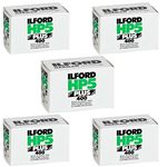 Ritz Camera Pack of 5 Ilford 1574577 HP5 Plus, Black and White Print Film, 35 mm, ISO 400, 36 Exposures