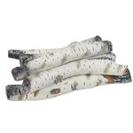 Small Gas Fireplace Logs, Ceramic White Birch Wood Gas Logs for Indoor Insert, Vented, Propane, Electric Gas Fireplace, Linear Fire Pits Ceramic Fiber Outdoor Gas Fireplace Fire Pit, 6pcs Logs Decor