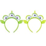 KKBES 2 Pack Three-eyed Alien Headbands, Alien Monster Headband, Green Monster Headband, Halloween Costume Hair Bands