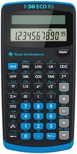 Texas Instruments TI-30 ECO RS School Calculator, Technical Scientific (Single Line 10 Digit Display, Solar Powered) Black