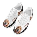 Coloranimal Women Jogging Running Shoes Pet Golden Retriever Sneakers for Unisex Lace Up Multi-Color Dog Paw Sport Casual Walking Footwear Trainer Comfortable Flats EU42