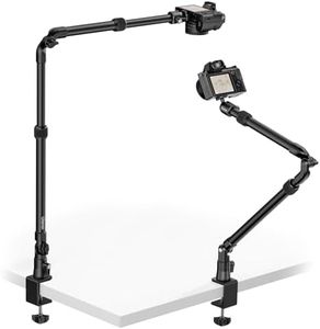 ULANZI ZJ02 Camera Desk Mount Overhead Magic Arm, 98cm/38.6inch Aluminum Adjustable Articulating Arm with 1/4" Ball Head for Cameras DSLR Lights Mount for Live Streaming/Photo Video Shooting