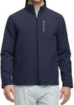Rouen Men Golf Raincoat Jacket Lightweight Water-resistant Softshell Hooded Hiking Outdoor Spring Fall Windbreaker