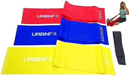 URBNFit Long Fitness Bands (5 Ft) w/Door Anchor - 3 Pack of Resistance Bands for Stretching, Workouts, Rehabilitation