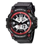 Ravel - Mens 5ATM Ana-Digi Quartz Watch with Light - RDT.2D - Black/Red