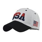 Unbekannt Male Female Neutral Summer American Flag Embroidery Baseball Caps Adjustable Hat Visors Max Cap, White, One Size