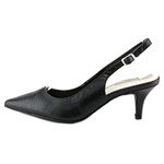 Alfani Womens Babbsy Leather Pointed Toe Slingback Classic, Black, Size 7.0