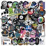 CodersParadise Vinyl Pack of 53 Space Stickers For Laptop - Aesthetic Waterproof Nasa, Spaceship, Astronaut, Moon Stickers, Self-Adhesive