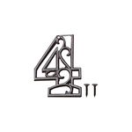 Zayookey 4.5 Inch Cast Iron House Number Rustic Address Sign Metal Number for Home, Street, Door, Mailbox, Fence (Number 4)