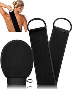 2 in 1 Exfoliating Glove & Back Scrubber for Shower - 𝙉𝙤 𝙉𝙚𝙚𝙙 𝘼𝙨𝙠 𝙃𝙚𝙡𝙥 Exfoliating Body Scrubber for Soft Skin, Dead Skin Remover for Body Exfoliator, Korean Exfoliating Mitt for Body