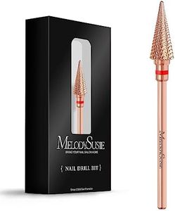 MelodySusie Professional Tapered Nib Nail Drill Bit, 3/32'' Carbide Tungsten Multi-function Bit, Suitable for Manicure Pedicure Cuticle Gel Polishing, Technicians Bit, Rose Gold, Series Bit-M, Fine