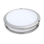 16 Inch LED Ceiling Light Fixture, 25W, 2300LM, 2700K-5000K Adjustable, Dimmable, Brushed Nickel Finish, for Bathroom, Hallway, Living Room, Bedroom