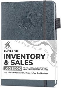 Clever Fox Inventory & Sales Log Book for Small Business – Inventory Ledger Book, Inventory Notebook, Order Tracker Book for Purchases, Sales & Reorders – Undated, Hardcover, A5, Silver Black