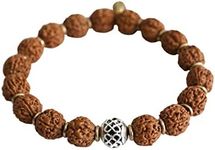 Authentic Rudraksha Bracelet 5face - Rudraksha Beads Mala-Suitable for Yoga, Meditation and Wearing - No Chemical, Wax and Color Treatment, One Size, Rudraksha