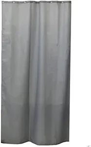EVIDECO French Home Goods Gray Stall Shower Curtain - Polyester Fabric, Water-Resistant, 48" W x 72" H, Complete with 8 Color-Matched Rings - Ideal for Compact Showers - for Small Shower Stalls