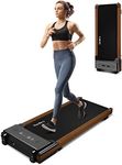 REDLIRO Wood Walking Pad with Incline - Wooden Under Desk Treadmill for Office Home - Mini Treadmills with 265lbs Capacity - Portable Compact Jogging Machine with Remote Control - Installation-Free