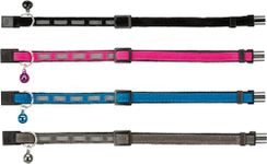 Trixie: - Safer Life Cat Collar | Adjustable Nylon Collar Belt for Cats | Contains Reflective Straps to Improve Visibility Fits All Breed | Comes with a Sweet Chiming Bell