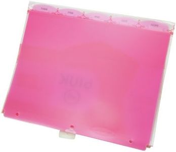 Wilson Jones View-Tab Transparent Dividers, 5-Tab Set, Pink Poly Tabs (W61005)