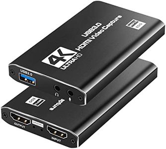 Carte de capture de jeu USB 3.0 vers HDMI, carte de capture HDMI 4K Ultra HD HDMI vers USB 3.0 via caméscope DSLR Action pour HDTV PS4, Switch, Xbox One et Xbox 360 et plus encore