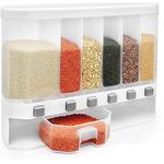 GORMERY Wall Mounted Cereal Food Dispenser For Kitchen 6 Grid Dry Food Dispenser Space Saving Storage Containers for Cereal, Rice, Nuts, Candy, Coffee Bean, Snack, Grain For Kitchen,Home