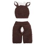 Newborn Photography Props Outfits Fashion Cute Newborn Baby Photo Props Crochet Deer Hat Bodysuit Photography Props Costume