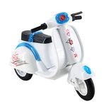 HALO NATION® 4 Inches Mini Die Cast Metal Scooter Vehicle Toy with Pull Back Action and Workable Steering - White