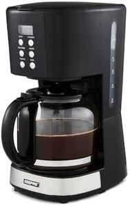 GEEPAS 1.5L Filter Coffee Machine | 900W Programmable Drip Coffee Maker for Instant Coffee Espresso Macchiato | 40min Keep Warm & Anti-Drip Function, Timer | Reusable Filter Fast Brewing Tea & Coffee